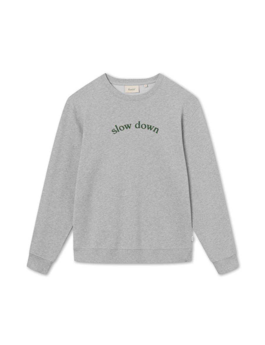 Forét Tide Sweatshirt-Lt Grey Mel/ Dk Green | Sweatshirts