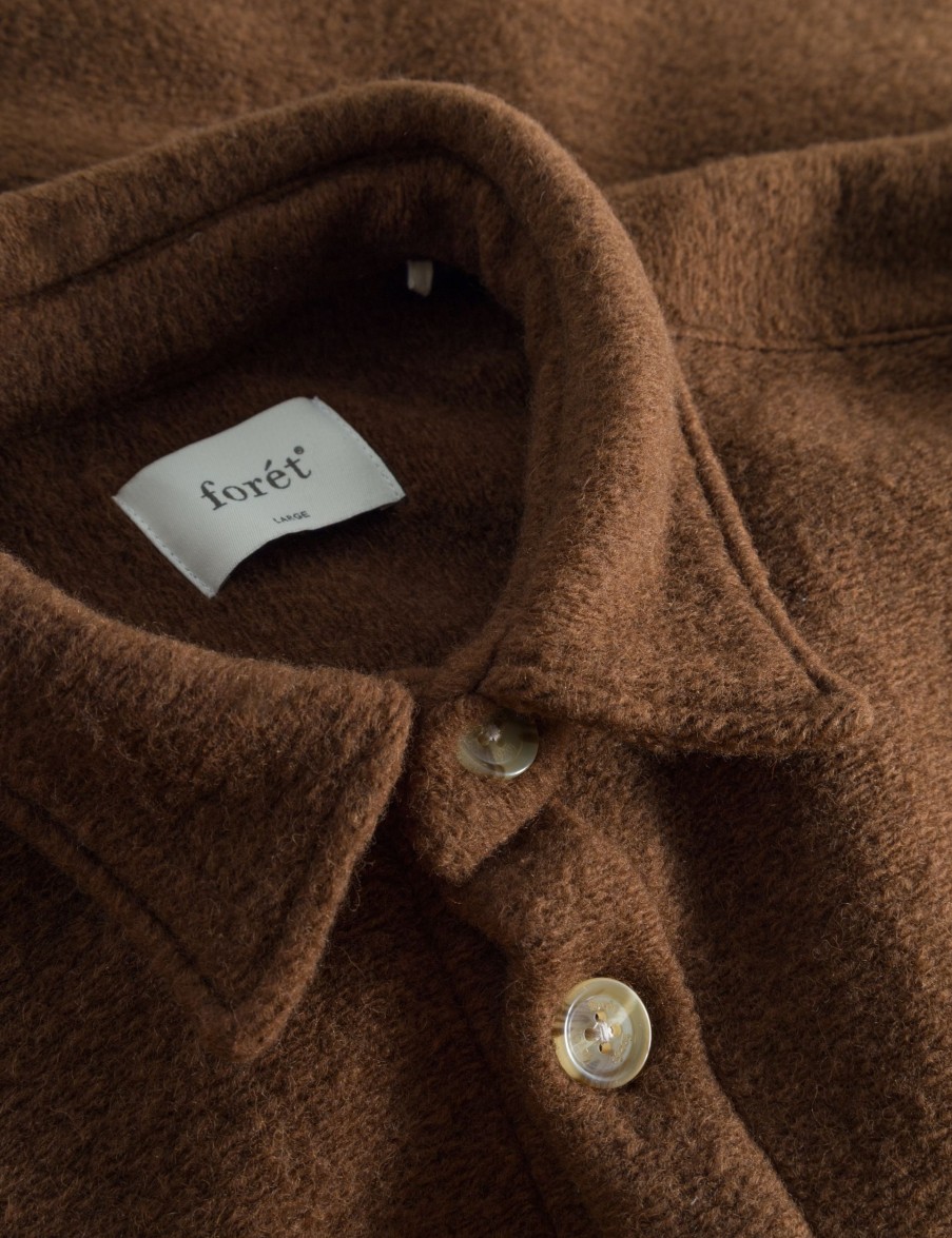 Forét Ivy Wool Overshirt-Rubber | Overshirts