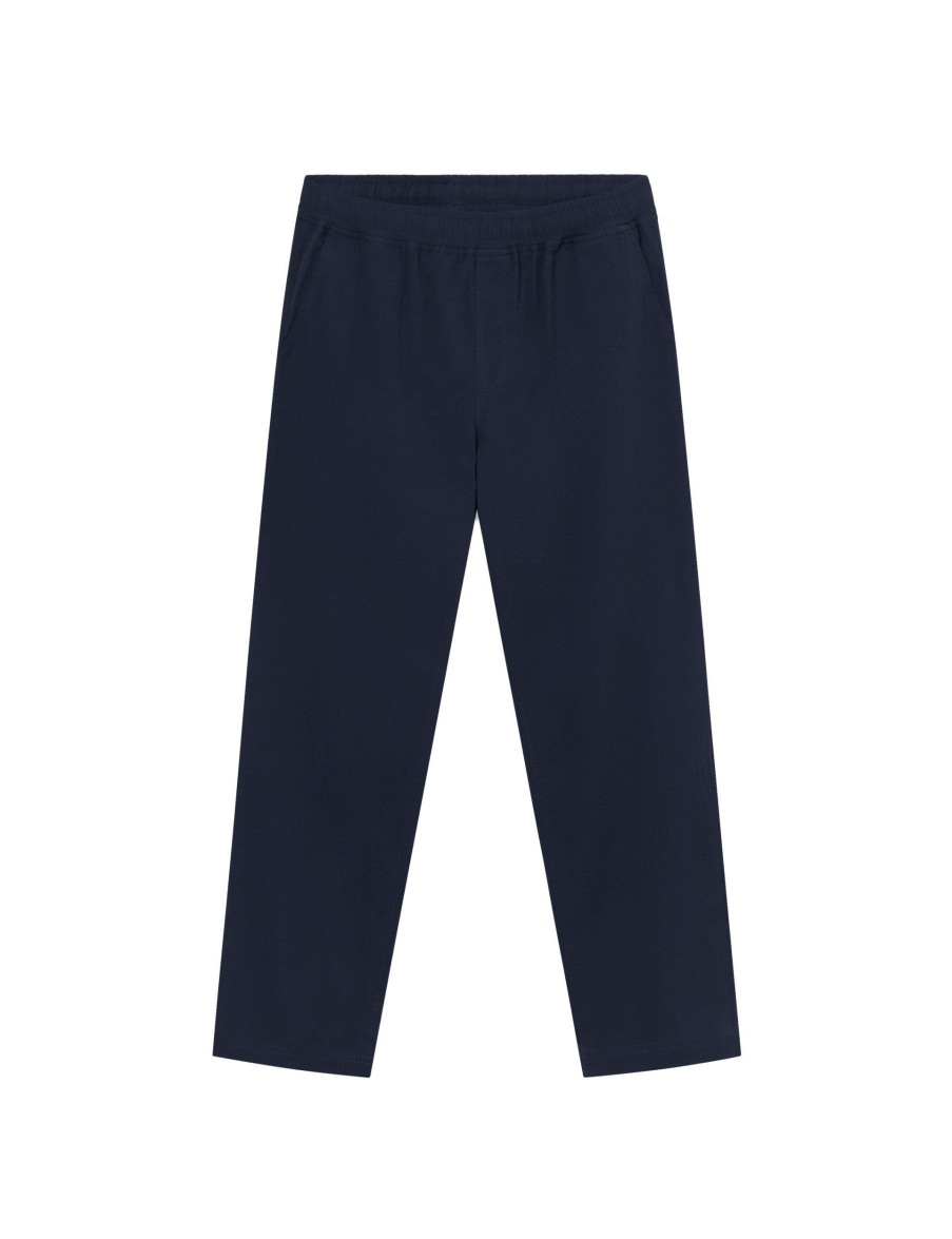 Forét Calm Pants-Navy Seersucker | Pants