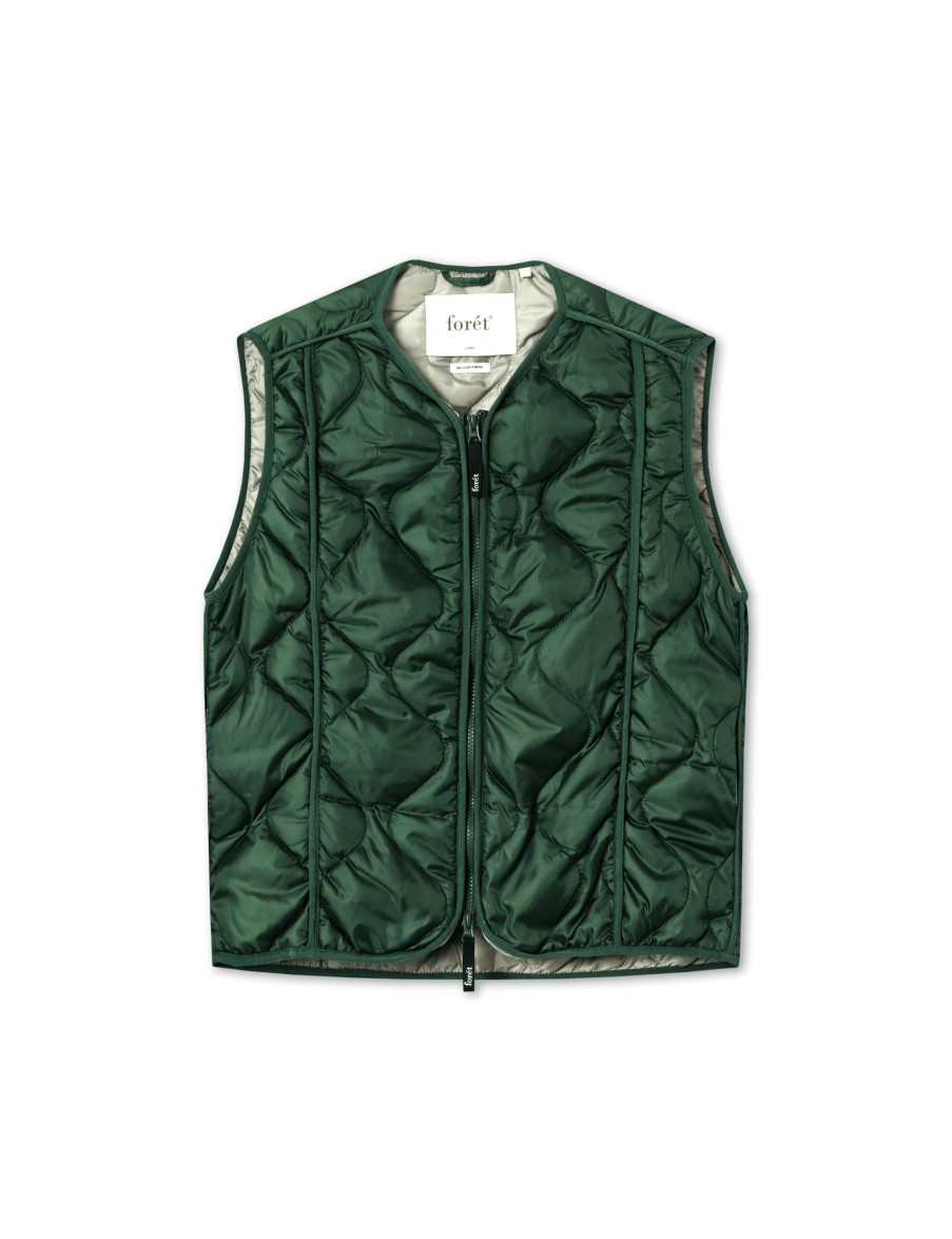 Forét Fresh Reversible Liner Vest-Dark Green | Vests