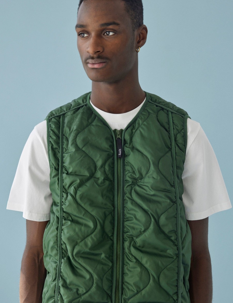 Forét Fresh Reversible Liner Vest-Dark Green | Vests