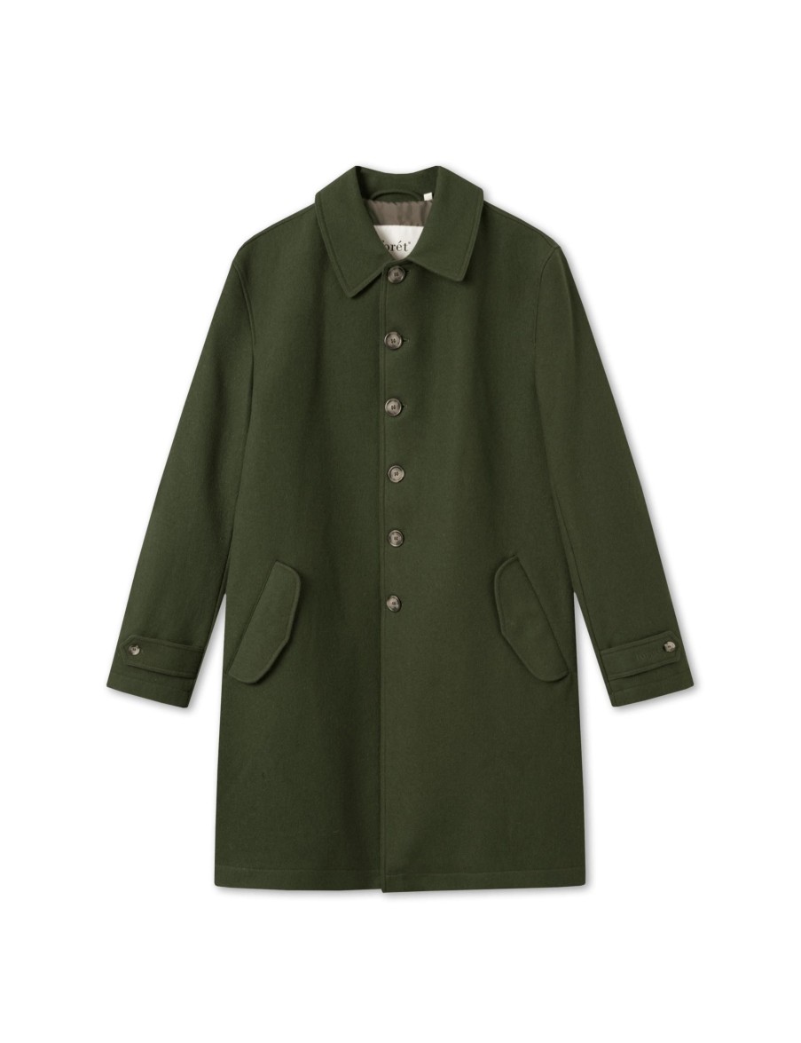 Forét Shelter Wool Coat-Army | Jackets