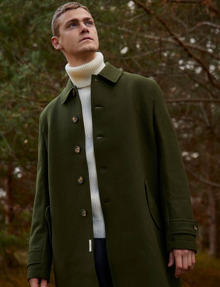 Forét Shelter Wool Coat-Army | Jackets