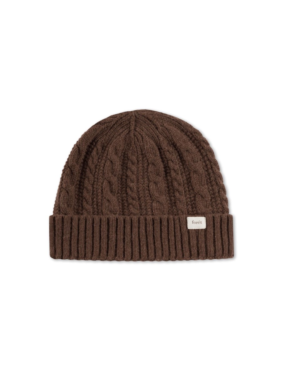 Forét Top Cable Beanie-Brown | Goods