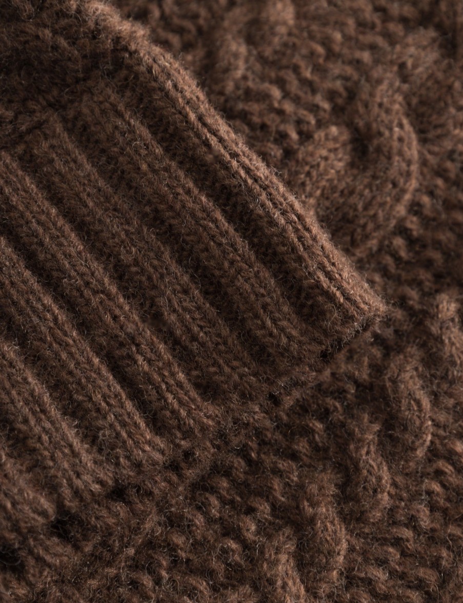 Forét Top Cable Beanie-Brown | Goods