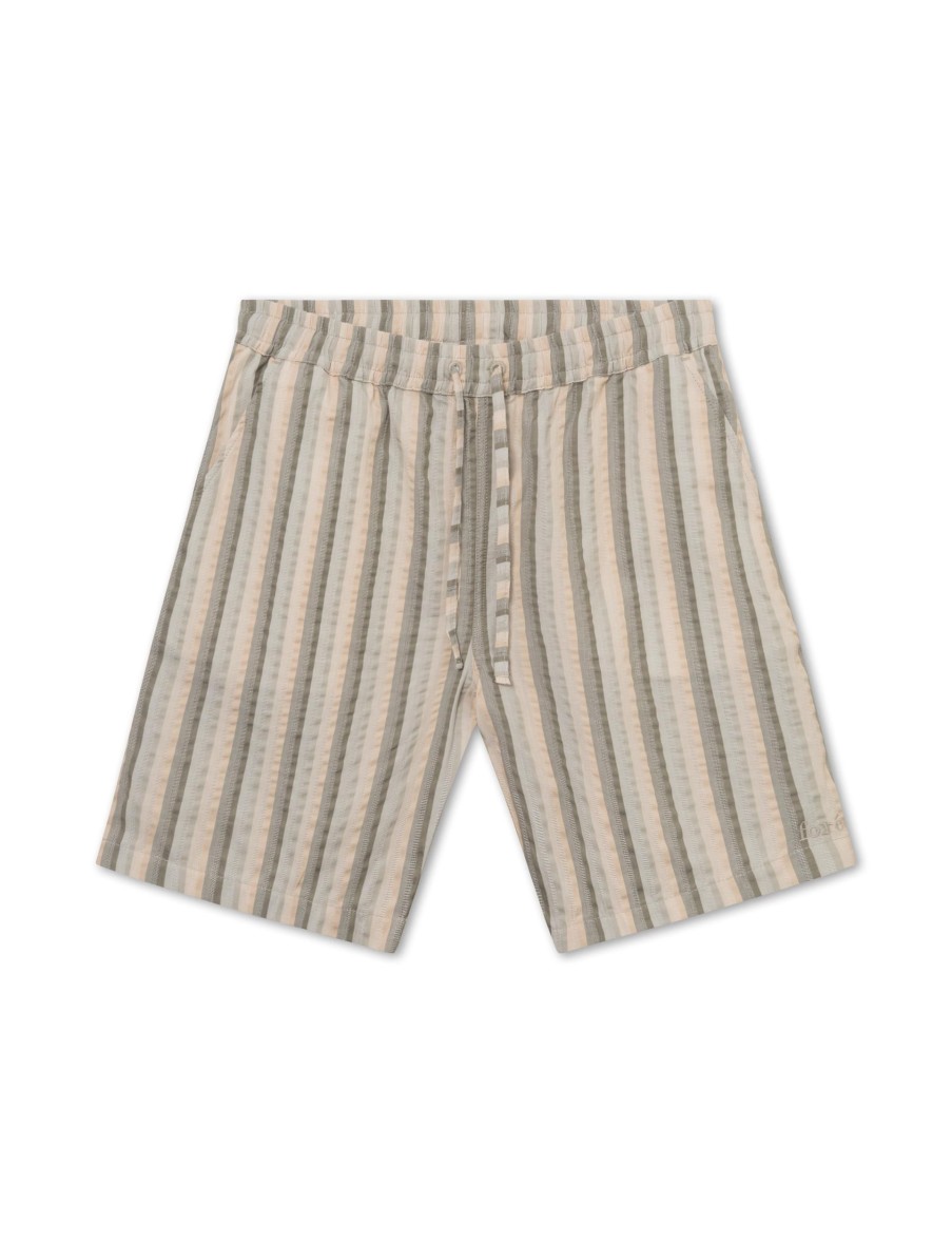 Forét Otter Seerssucker Shorts-Grey Stripe | Shorts