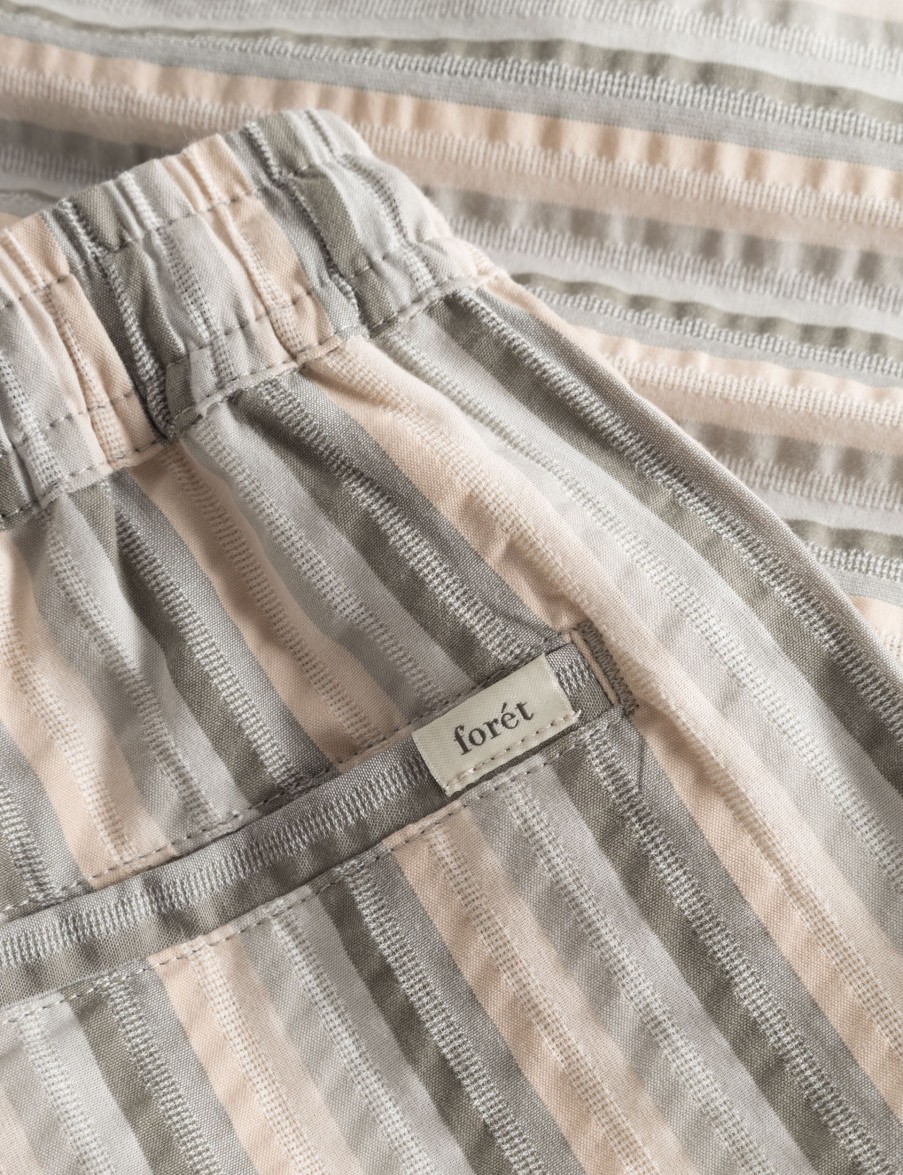 Forét Otter Seerssucker Shorts-Grey Stripe | Shorts