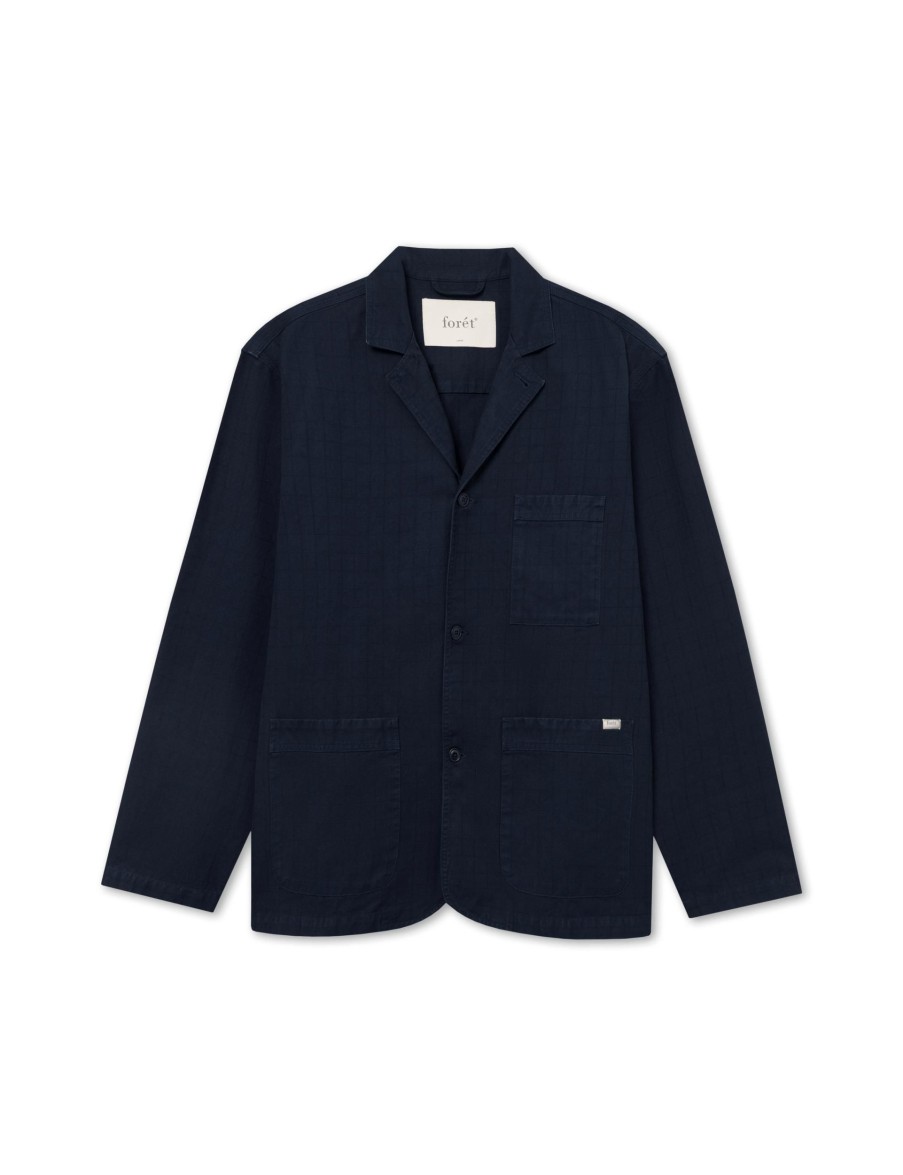 Forét Valley Unconstructed Blazer-Navy | Overshirts