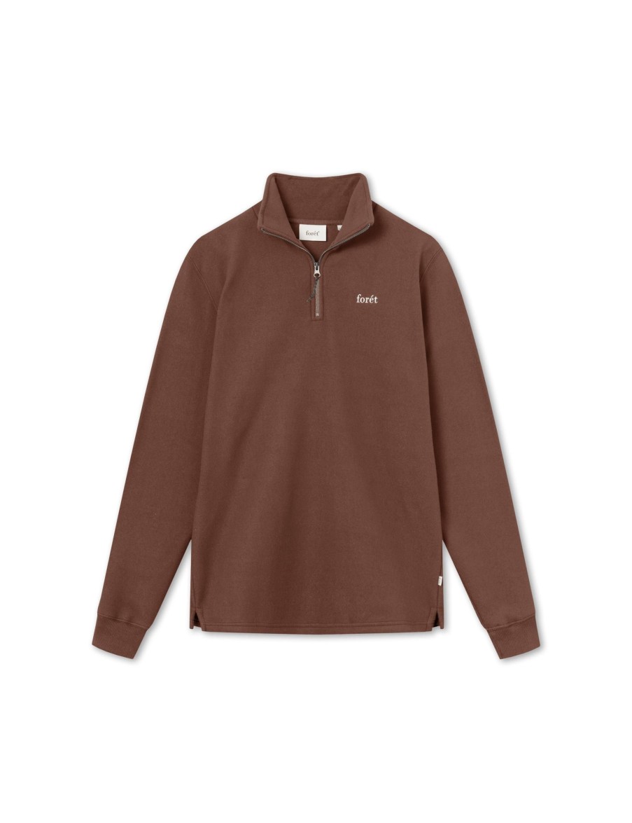 Forét Motion Half Zip-Deep Brown | Sweatshirts