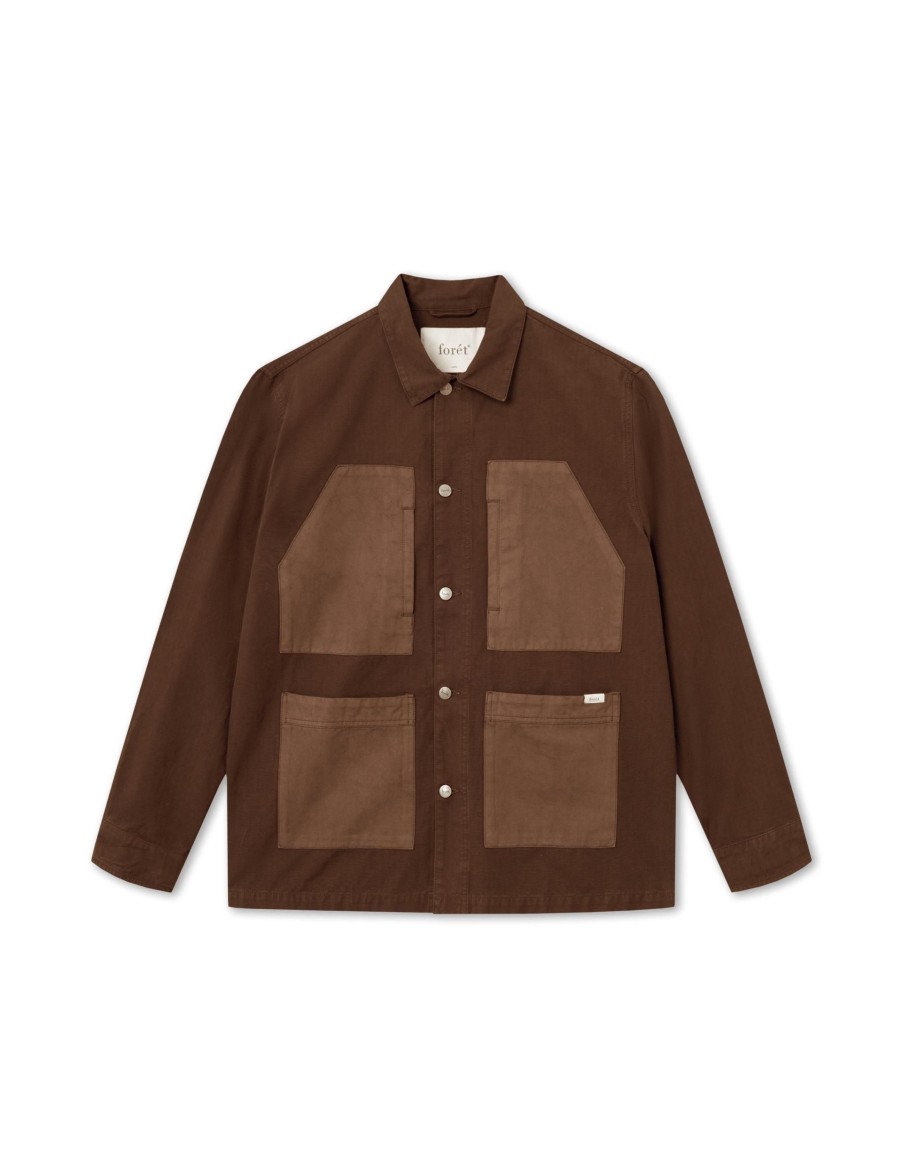 Forét Amble Overshirt-Brown | Shirts