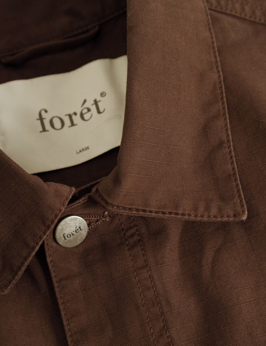 Forét Amble Overshirt-Brown | Shirts