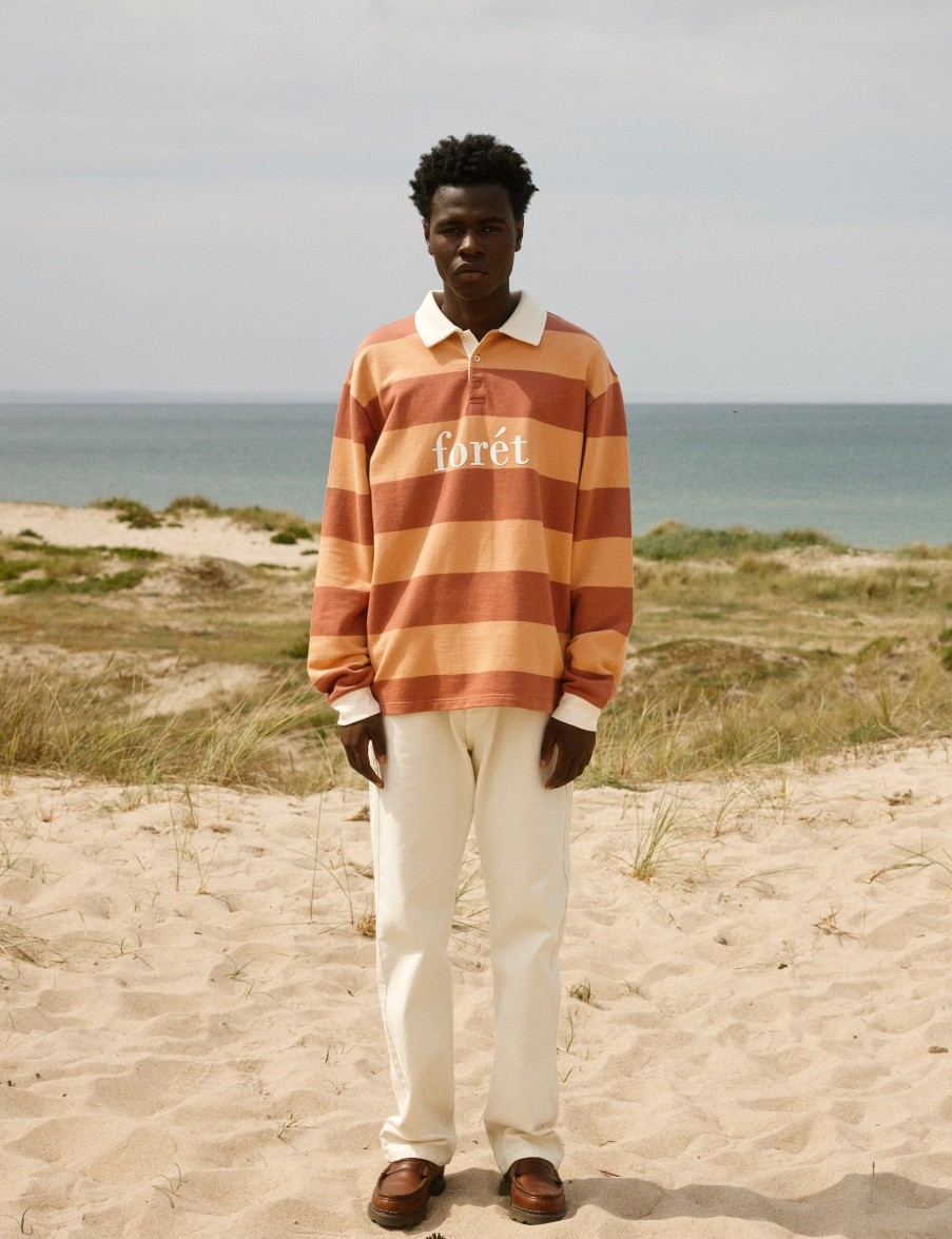 Forét Match Polo Sweatshirt-Sandstone/Brick | Sweatshirts