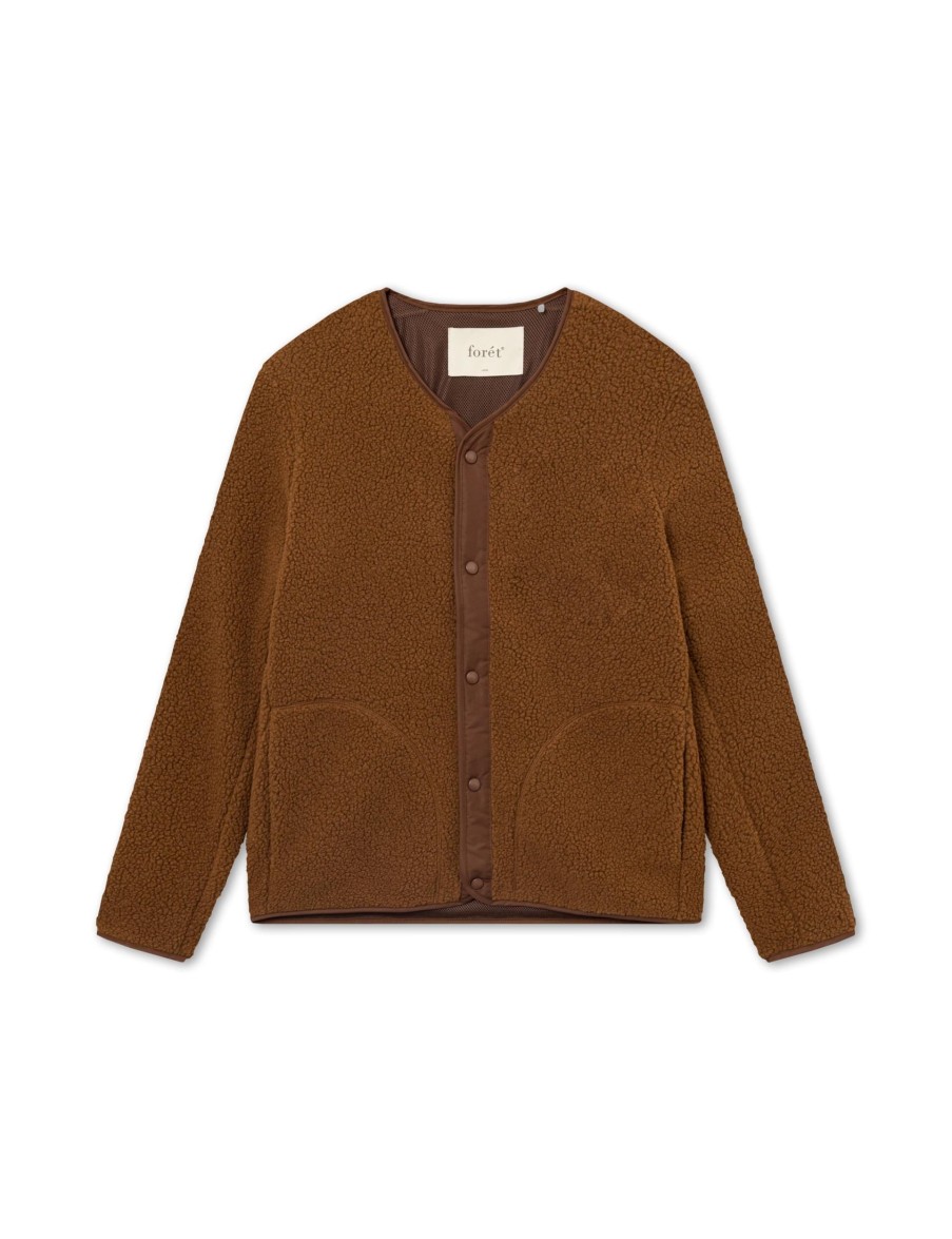 Forét Aura Sherpa Fleece Jacket-Brown | Jackets