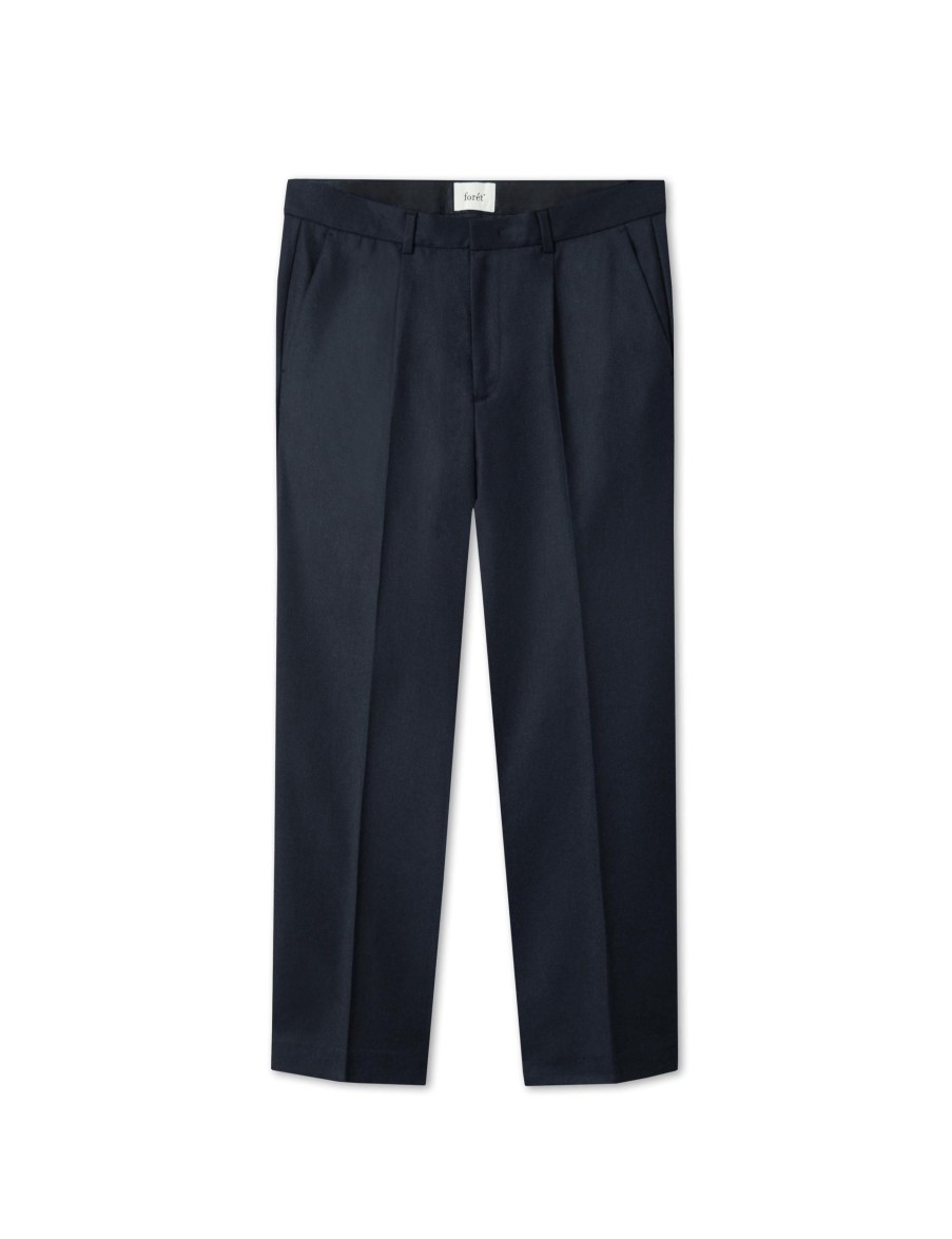 Forét Read Wool Suit Pants-Navy | Pants