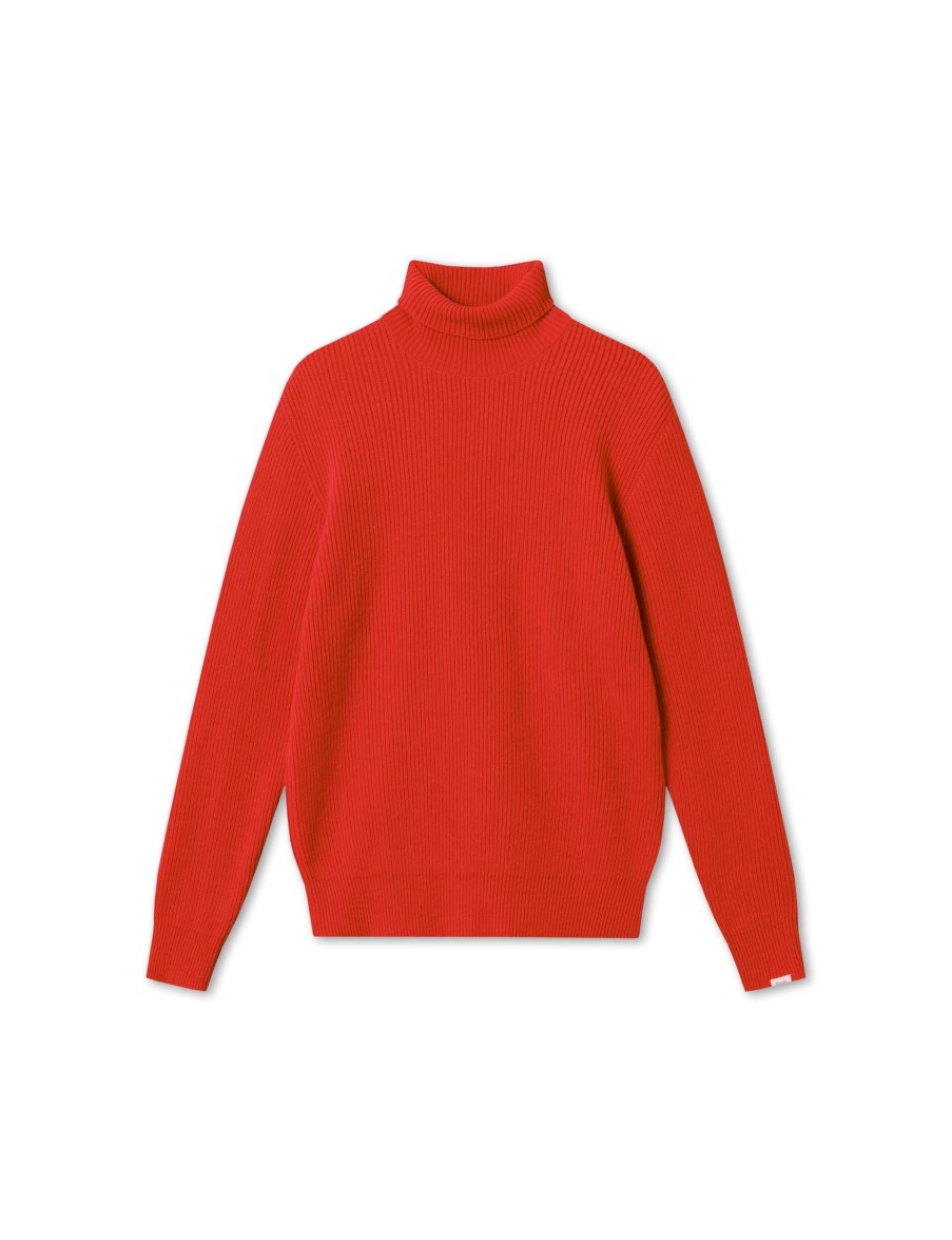 Forét Marsh Rib Turtleneck-Red | Sweatshirts