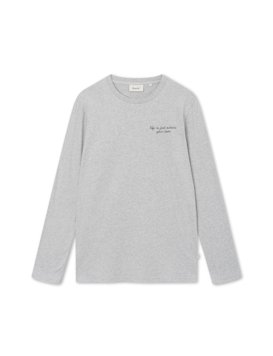 Forét Hill Longsleeve-Light Grey Mel | T-Shirts