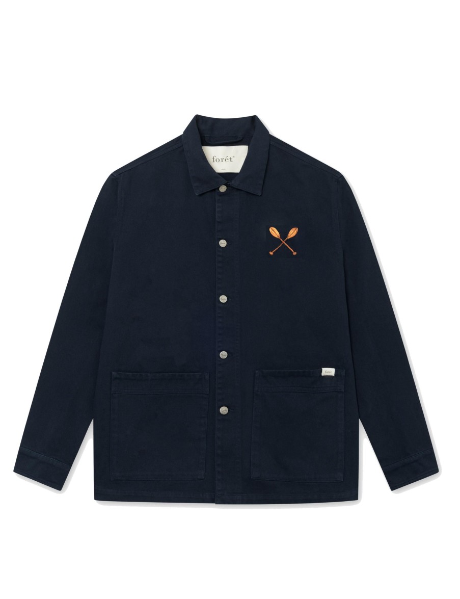 Forét Nowhere Overshirt-Navy | Jackets