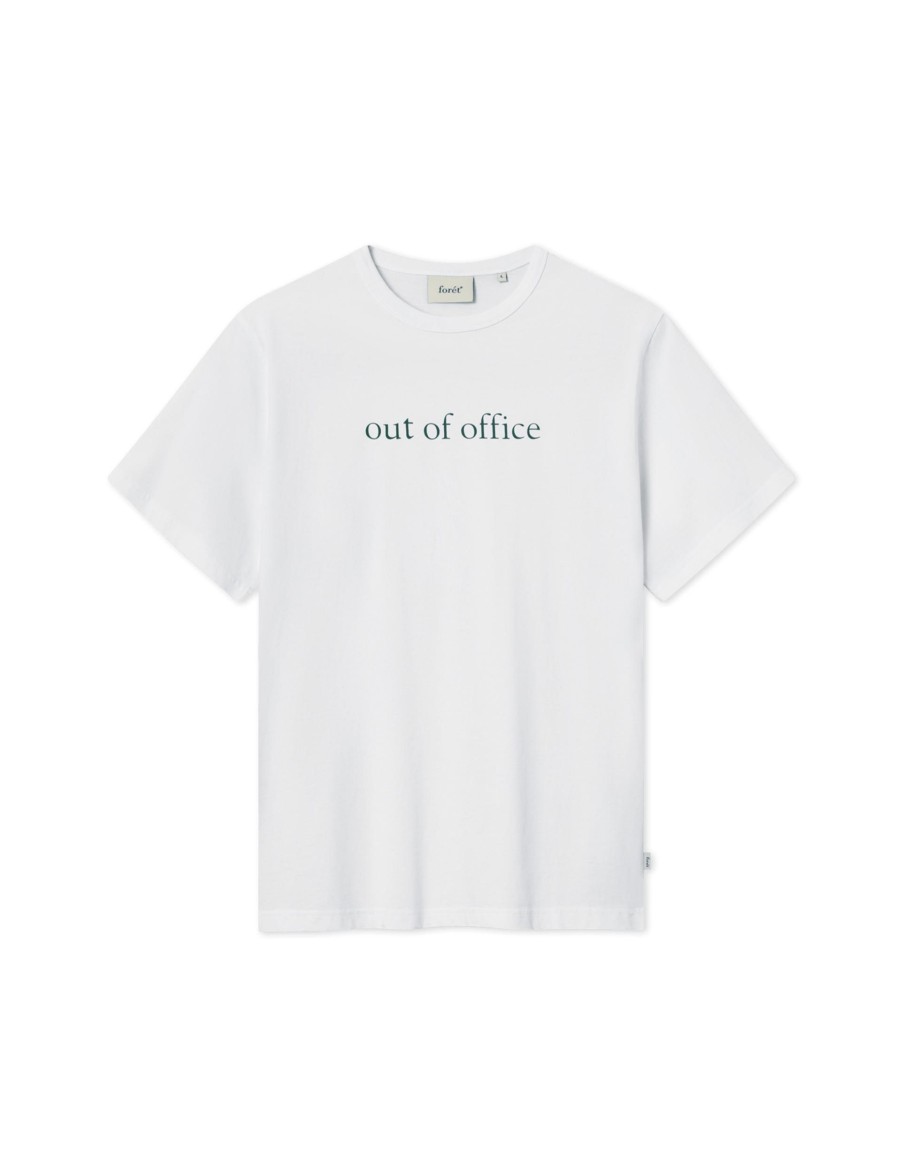 Forét Out T-Shirt-White/Dark Green | T-Shirts