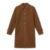 Forét Shelter Wool Long Coat-Brown | Jackets