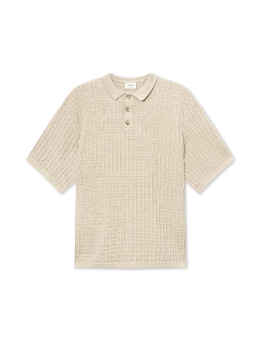 Forét Loch Polo Knit-Oat | Knitwear