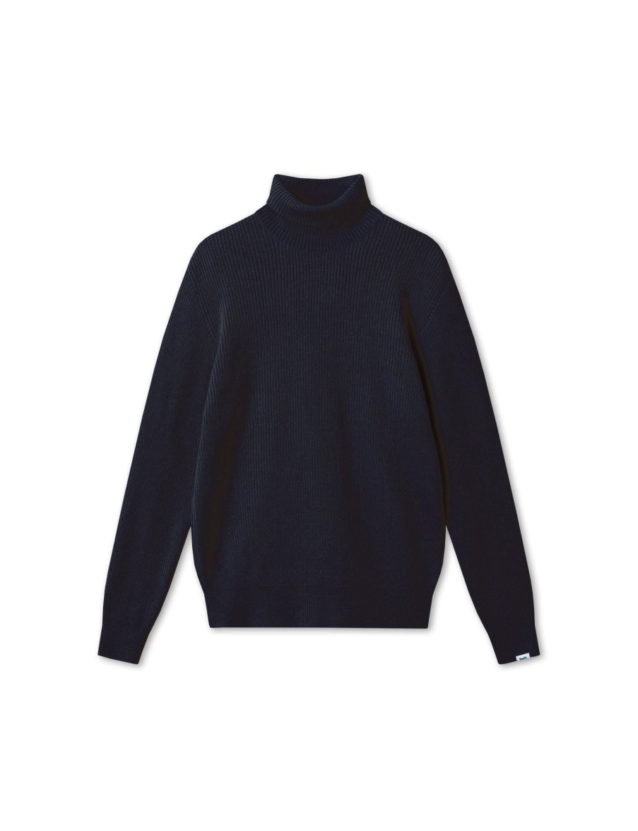 Forét Marsh Rib Turtleneck-Navy | Sweatshirts