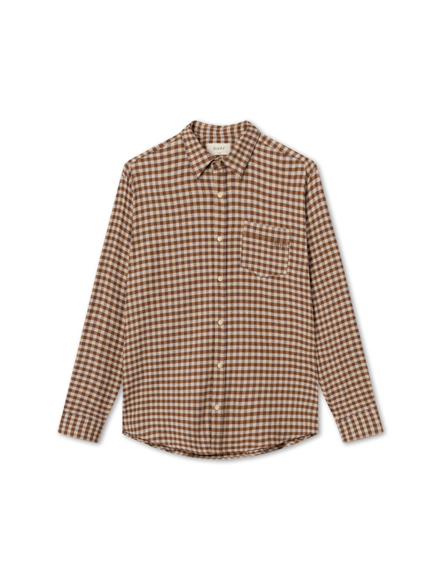 Forét Alaska Check Shirt-Brown | Shirts