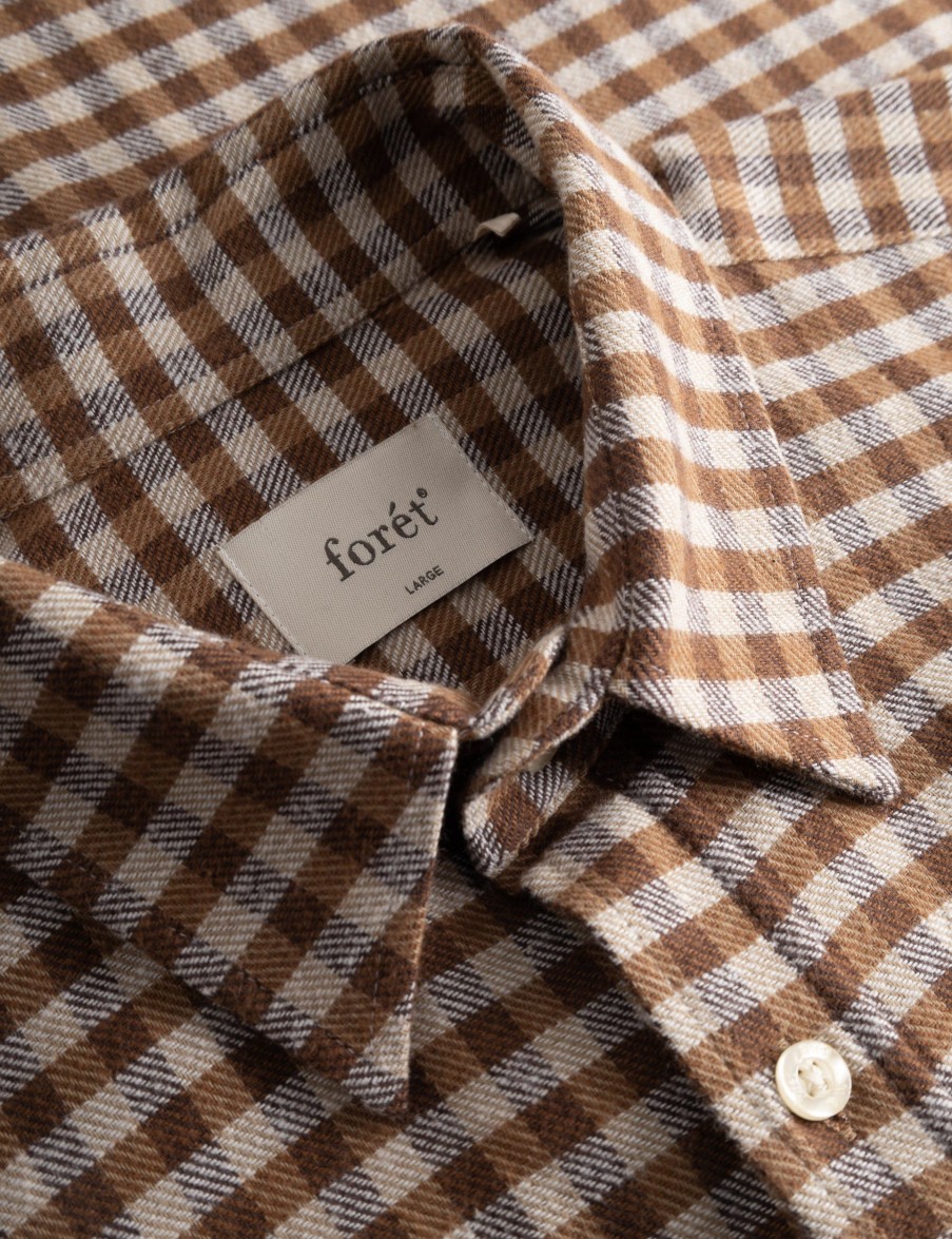 Forét Alaska Check Shirt-Brown | Shirts