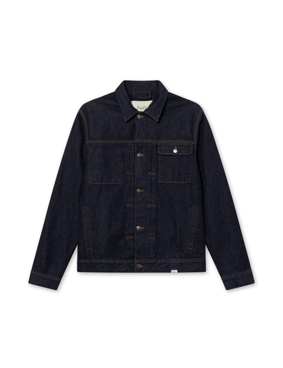 Forét Hazy Denim Jacket-Raw Denim | Jackets