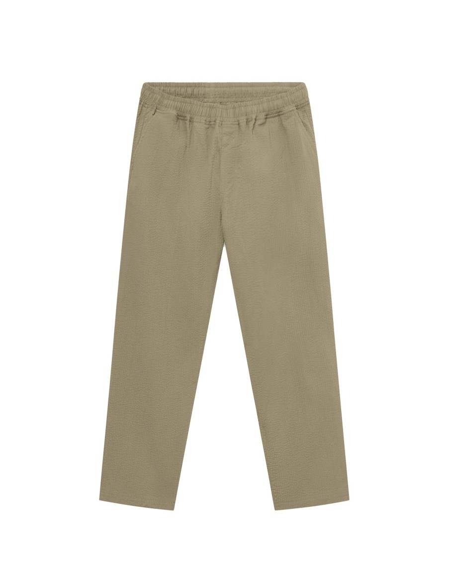 Forét Calm Pants-Olive Seersucker | Pants