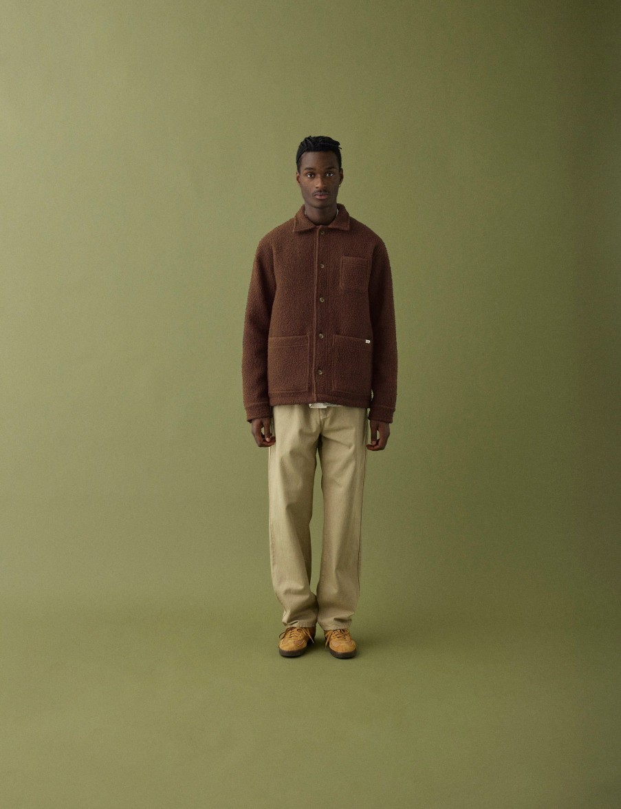 Forét Stay Wool Overshirt-Deep Brown | Shirts