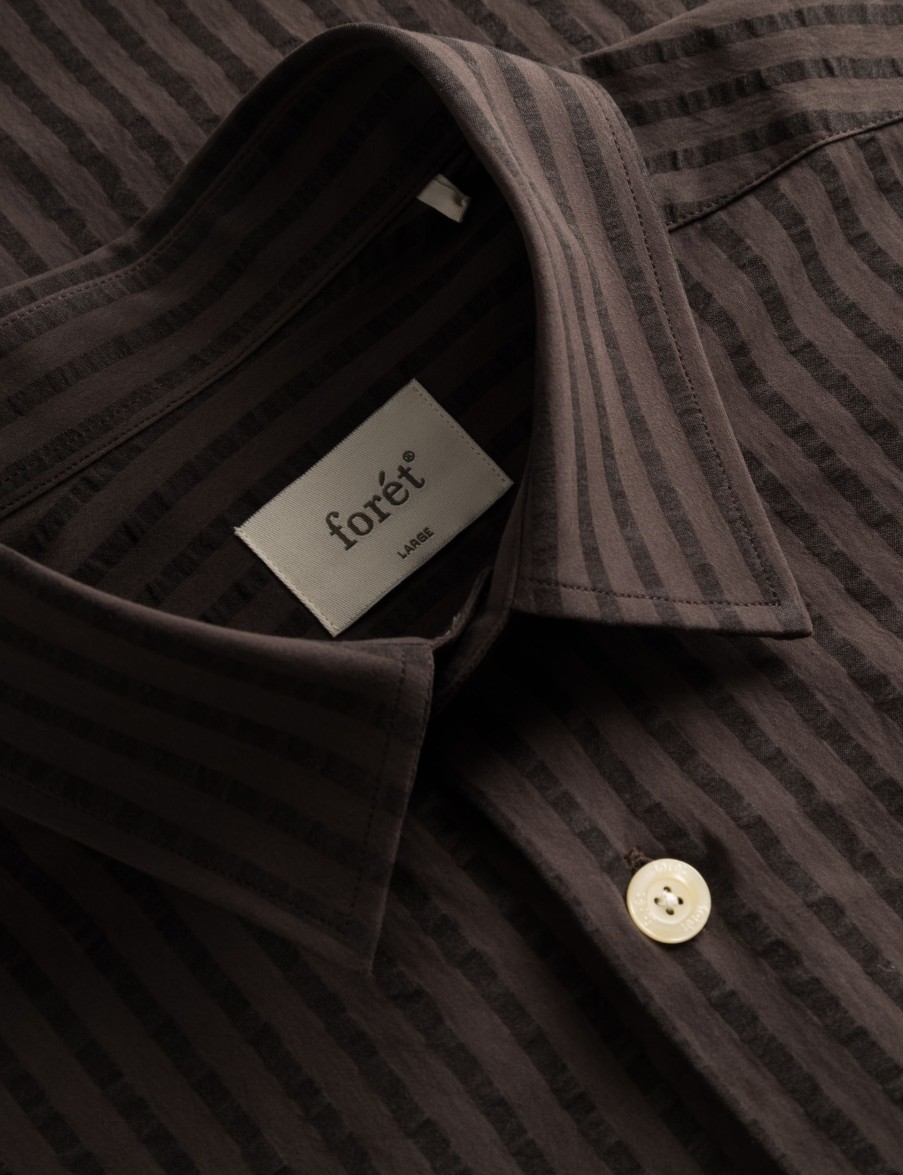 Forét Vole Seerscuker Ss Shirt-Deep Brown | Shirts