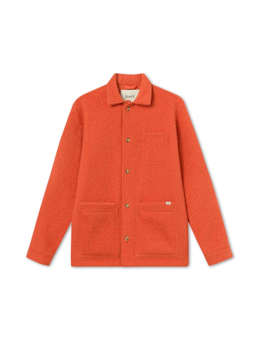 Forét Stay Wool Overshirt-Mandarine | Overshirts