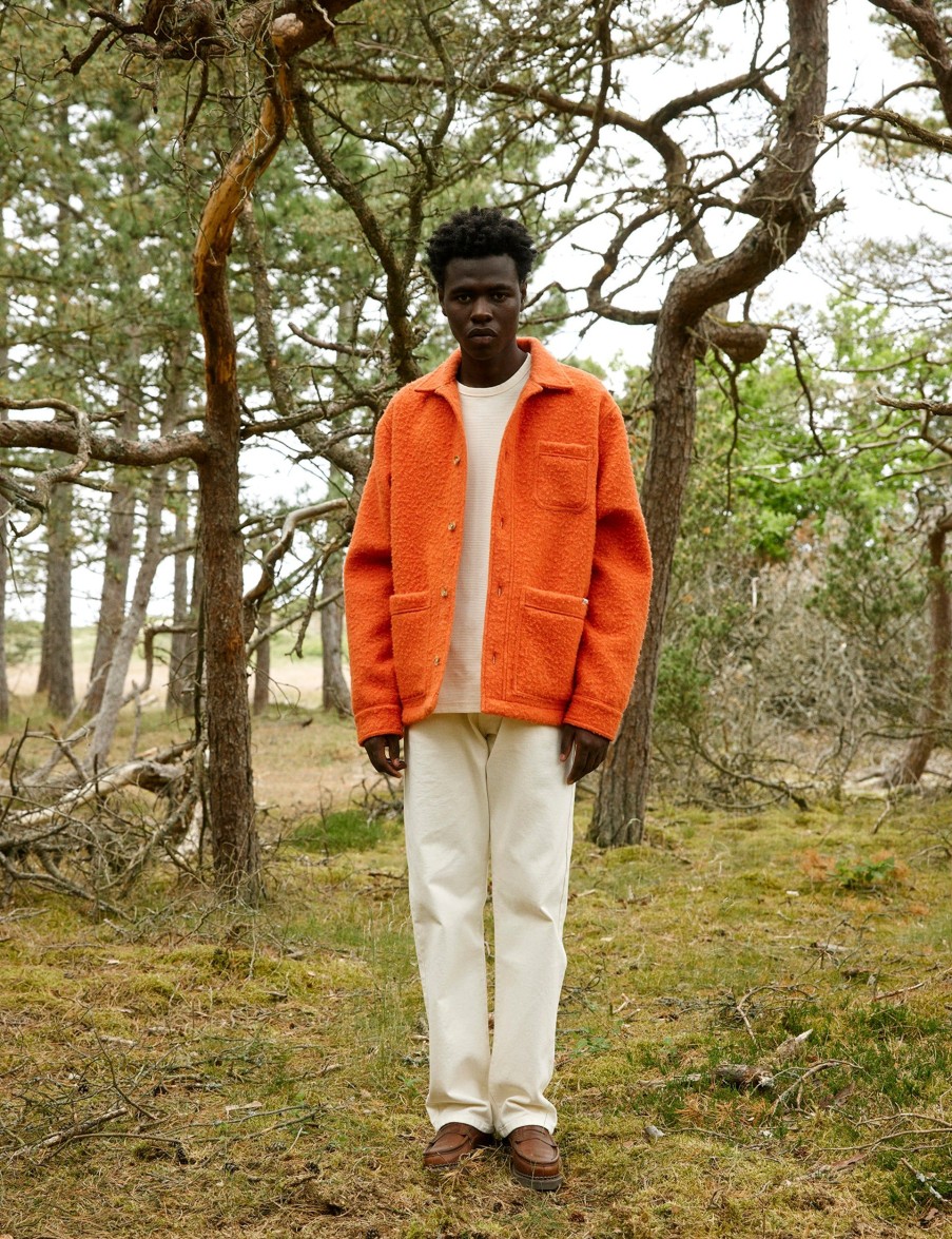 Forét Stay Wool Overshirt-Mandarine | Overshirts