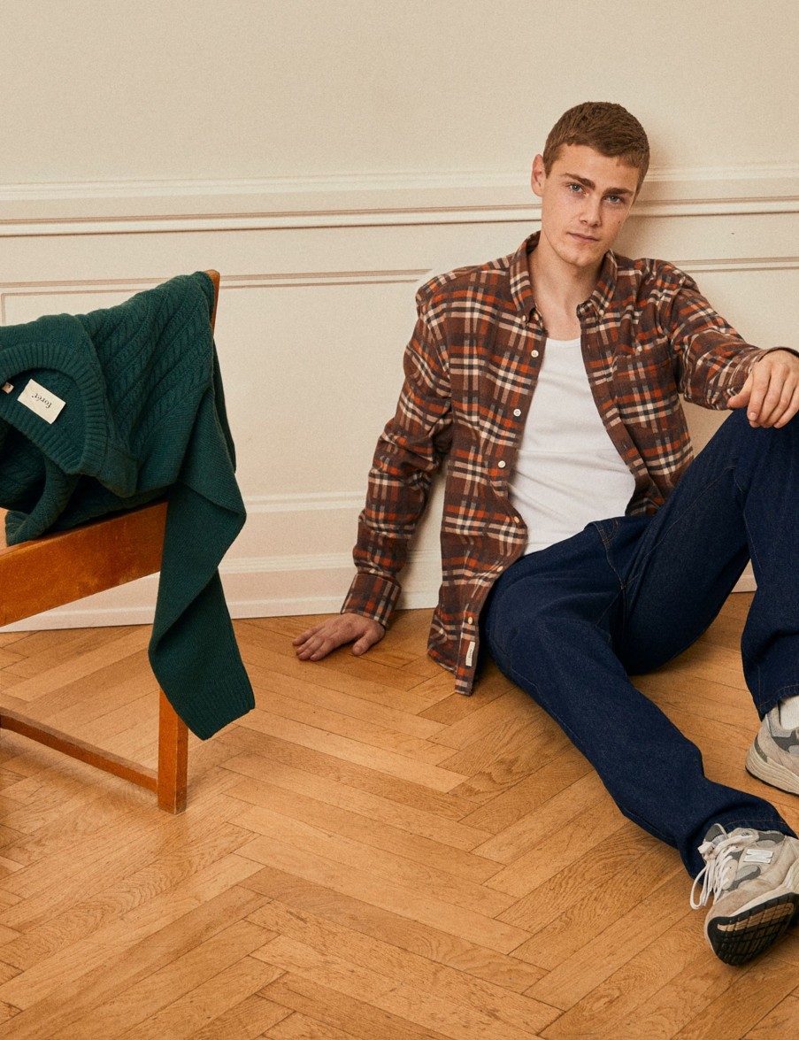 Forét Island Shirt-Brown Check | Shirts