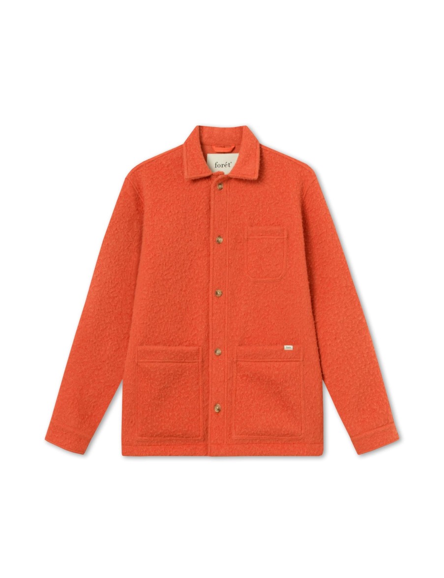 Forét Stay Wool Overshirt-Mandarine | Shirts