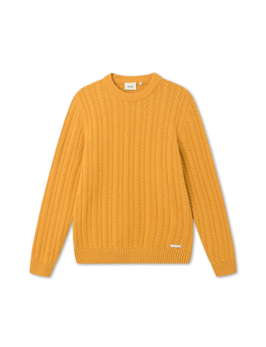 Forét Glen Cable Wool Knit-Amber | Sweatshirts