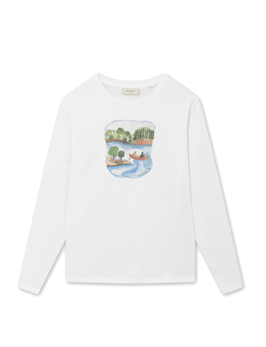 Forét Canoe Longsleeve-White | T-Shirts