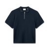 Forét Moment Half Zip Knit-Navy | T-Shirts