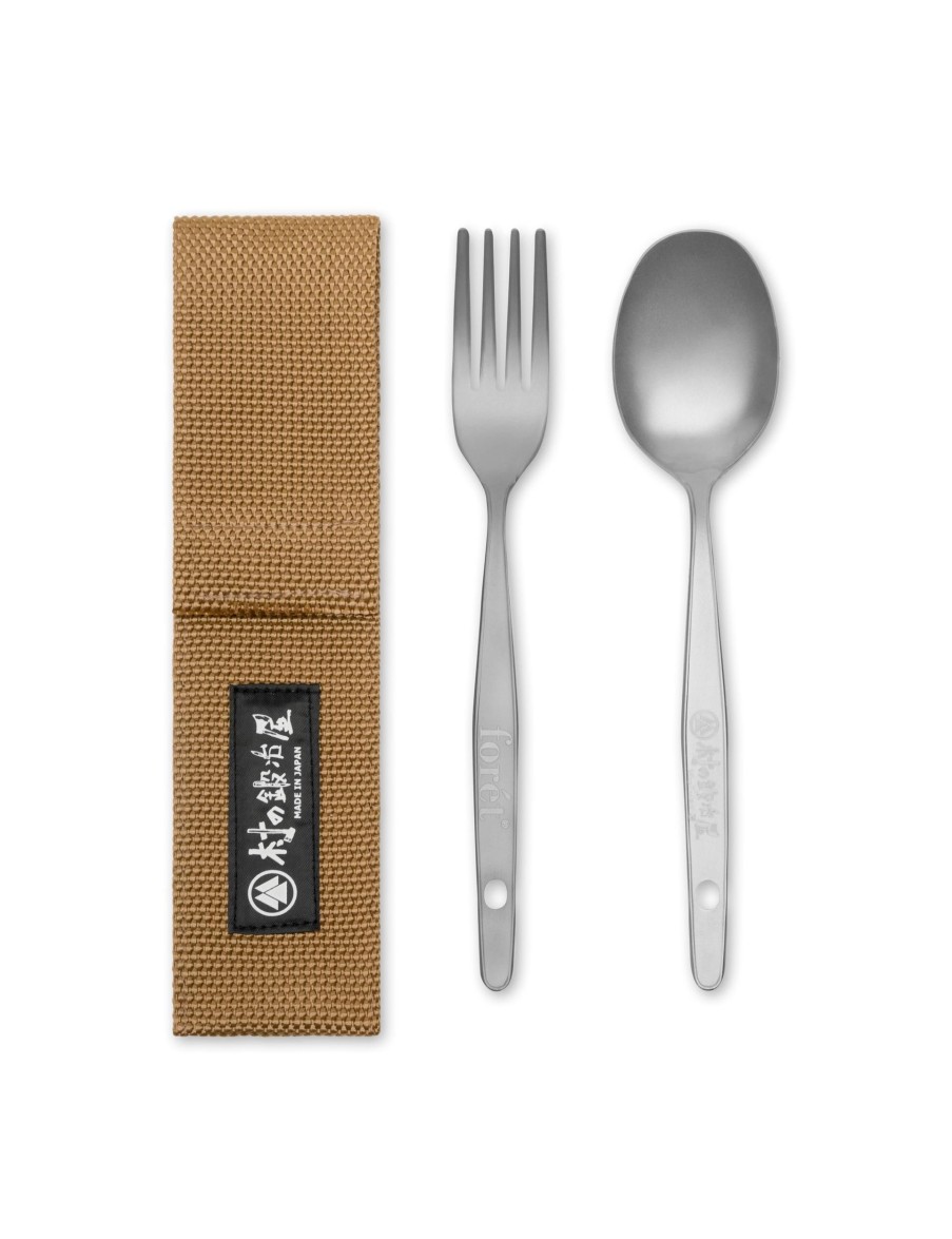 Forét Muranokajiya X Foret-Fork & Spoon Set-Titanium | Goods