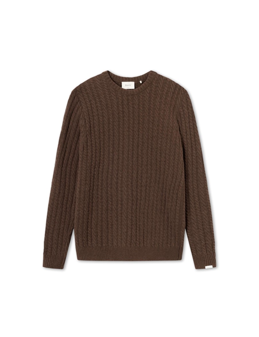 Forét Glen Cable Knit-Brown | Sweatshirts