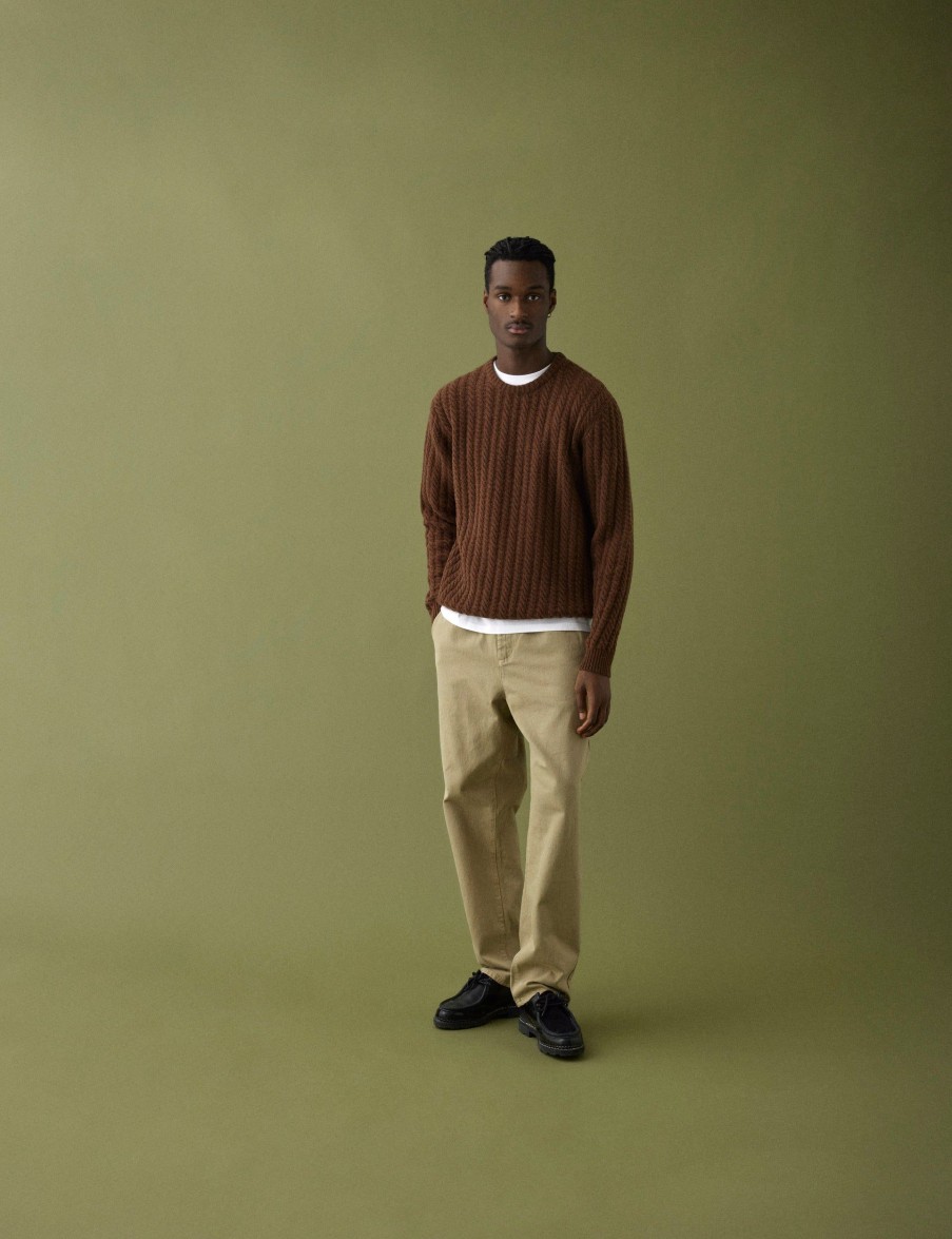 Forét Glen Cable Knit-Brown | Sweatshirts