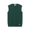 Forét Rain Cable Wool Vest-Dark Green | Knitwear