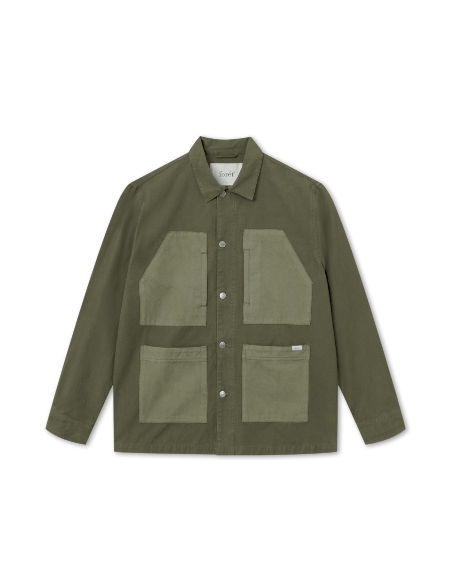 Forét Amble Overshirt-Army | Overshirts