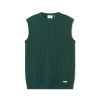 Forét Rain Cable Wool Vest-Dark Green | Vests