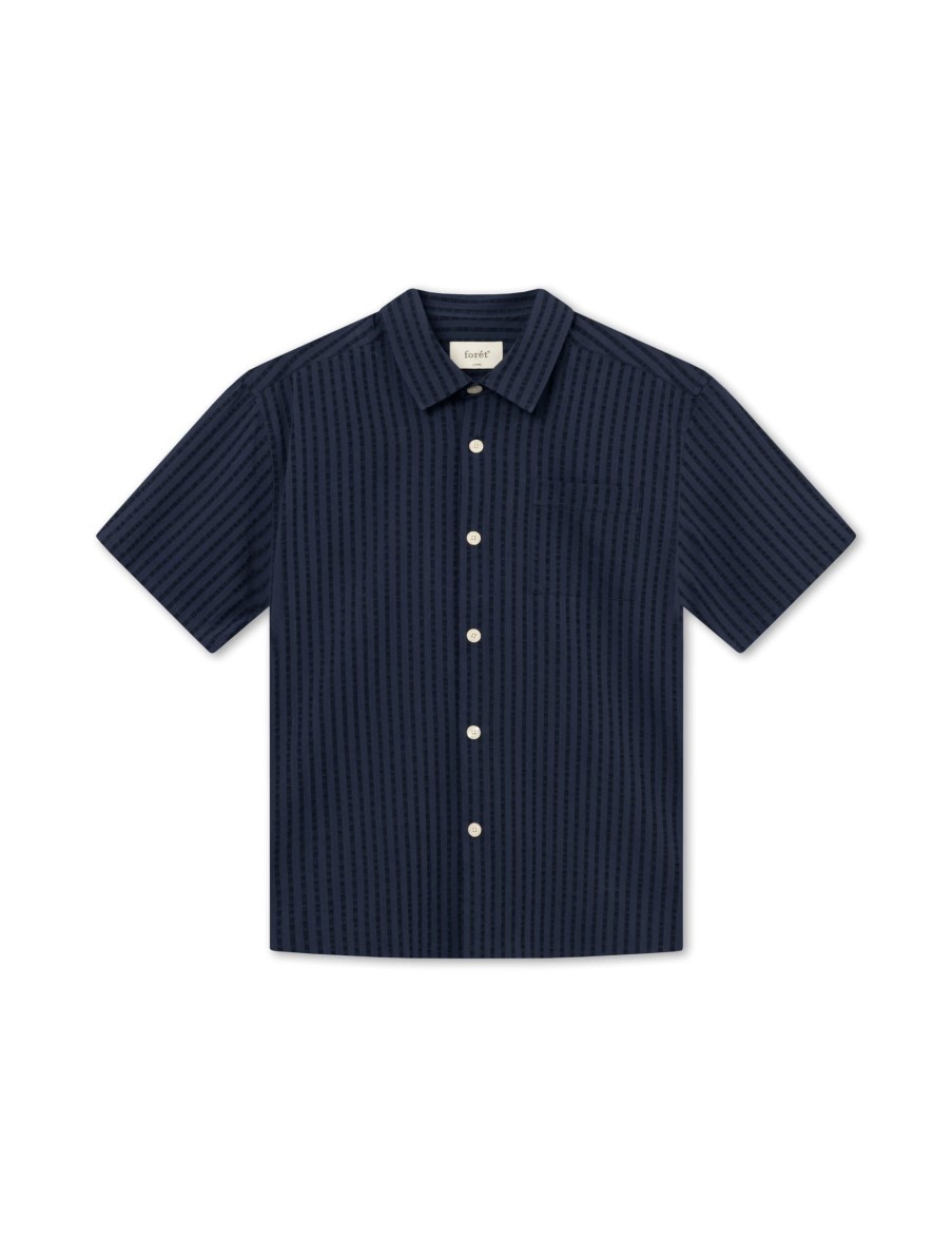 Forét Vole Seerscuker Ss Shirt-Navy | Shirts