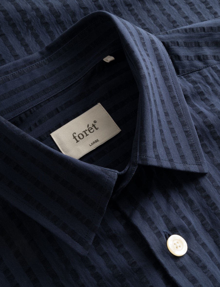 Forét Vole Seerscuker Ss Shirt-Navy | Shirts