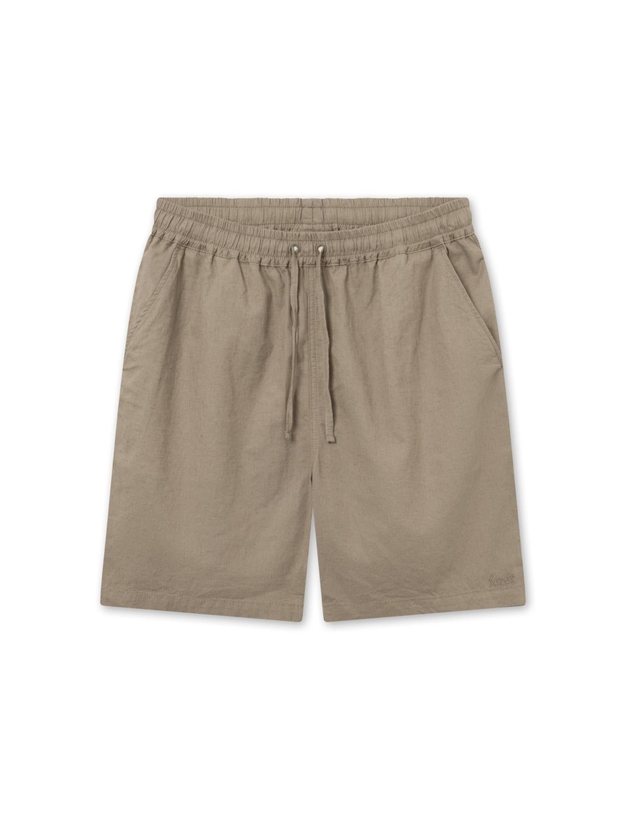 Forét Serene Linen Shorts-Taupe | Shorts