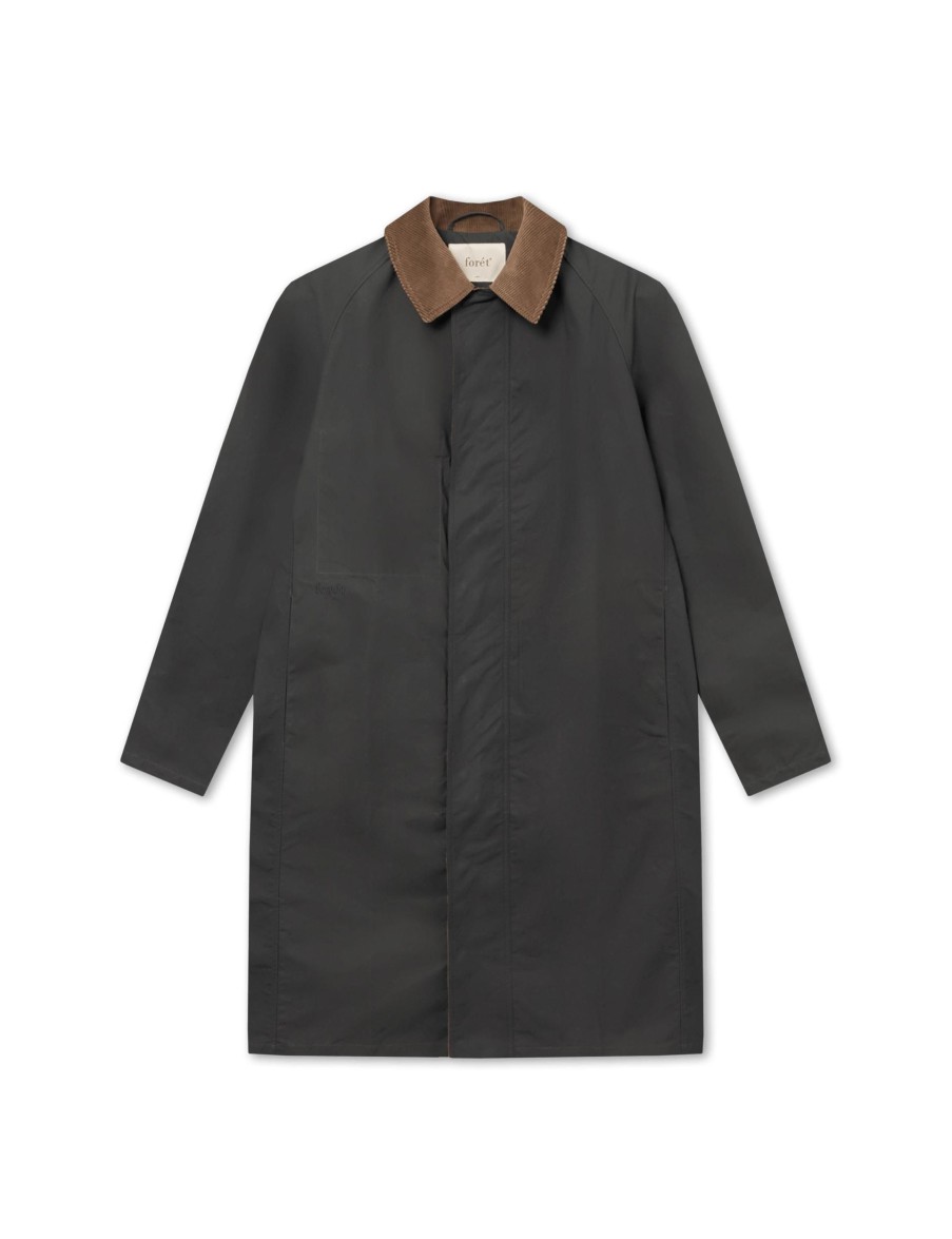 Forét Arrive Oilskin Coat-Charcoal | Jackets