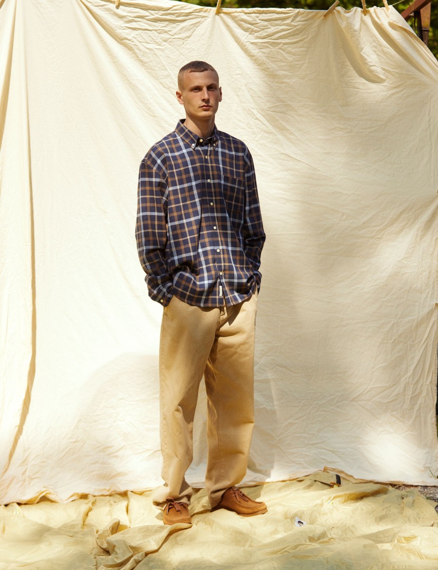 Forét Grip Check Shirt-Navy Check | Shirts