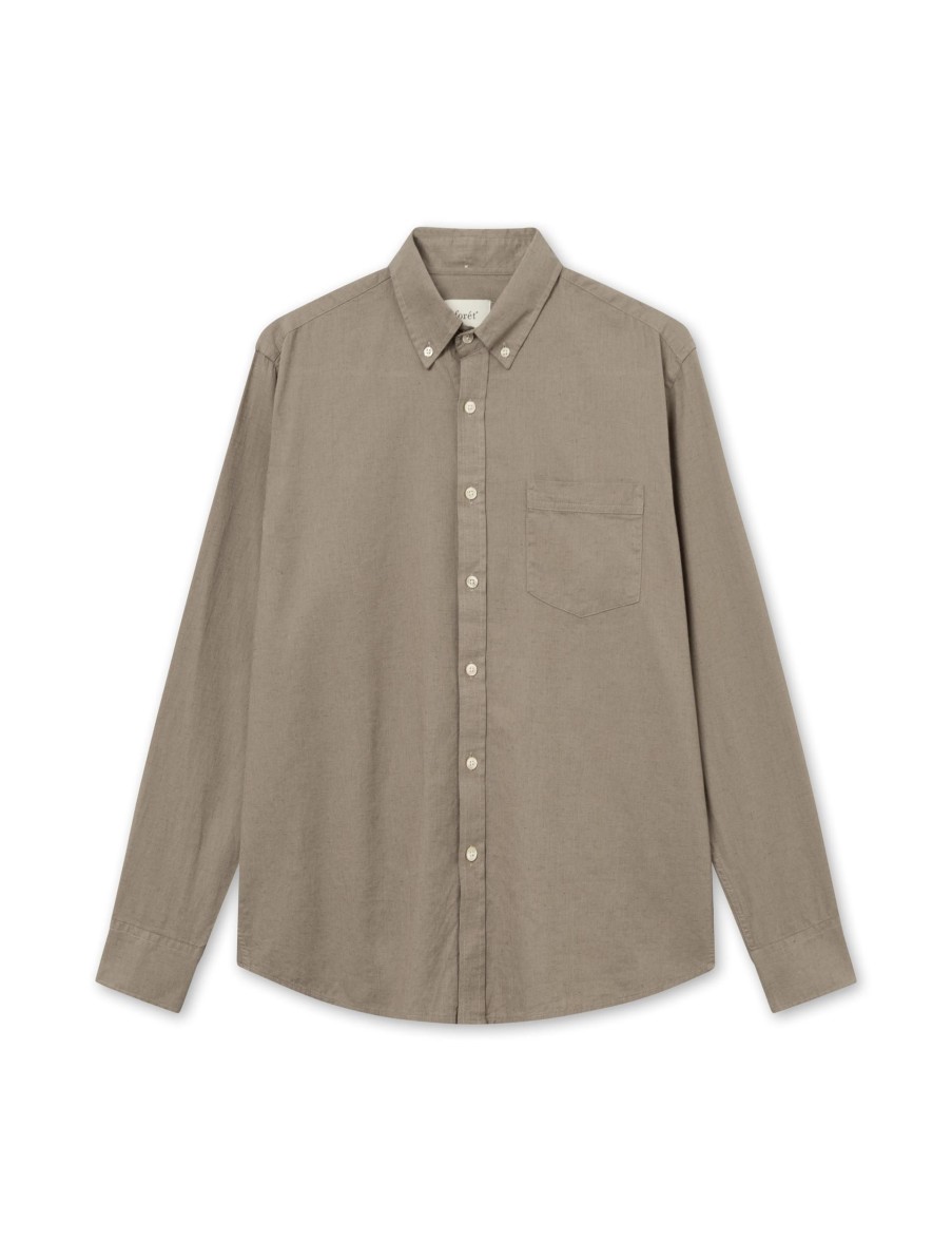 Forét Serene Linen Shirt-Taupe | Shirts